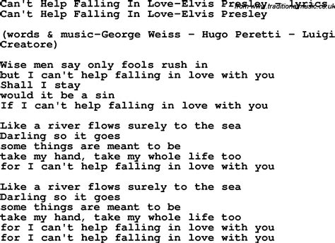 lyrics to can't help falling in love